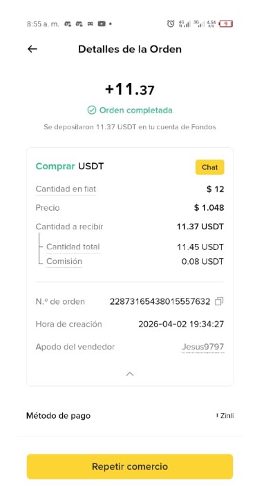 comision en p2p de binance